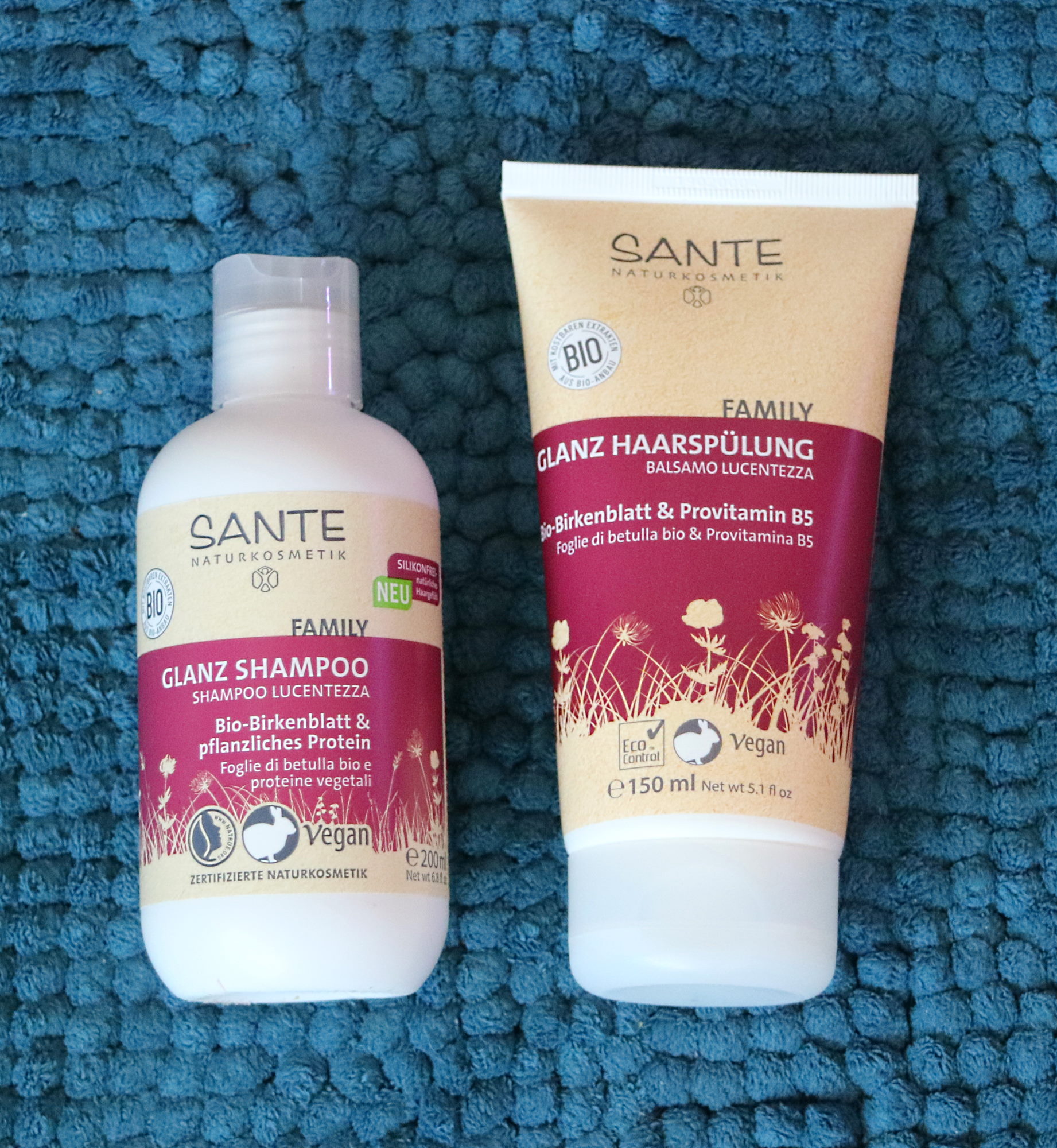 Sante und *Werbung* – Glanz-Shampoo – von -Spülung Mein-Stil-Helfer