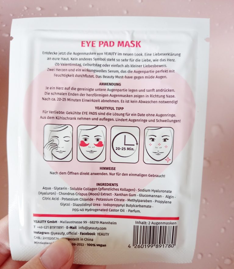 Schnell getestet Yeauty Eye Pad Mask 2 Hearts *Werbung* MeinStil